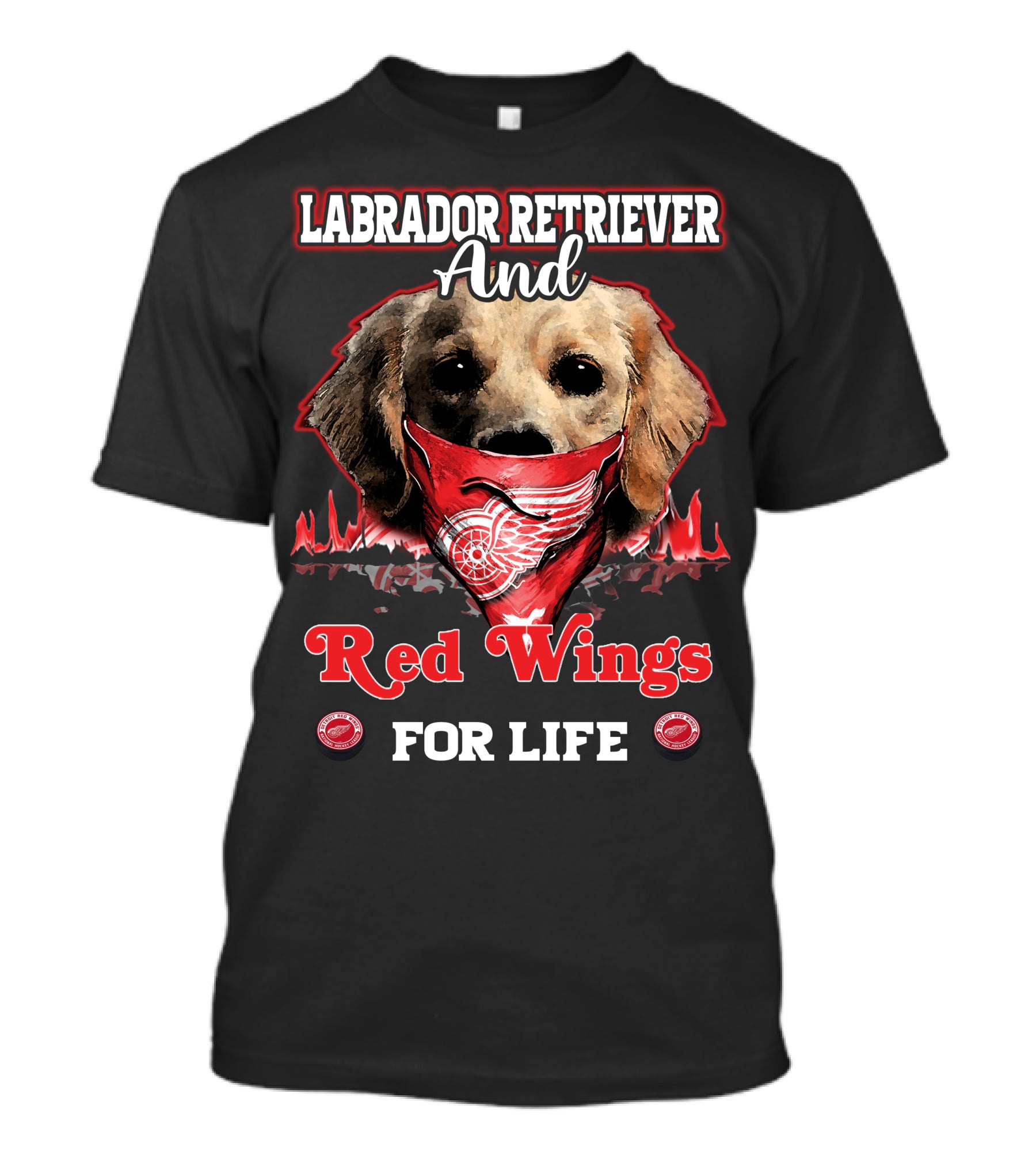 Labrador Retriever And Red Wings For Life T-Shirt