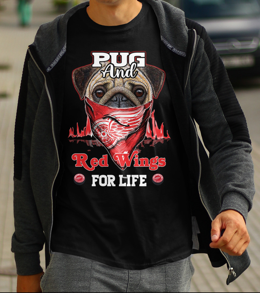 Pug And Red Wings For Life T-Shirt