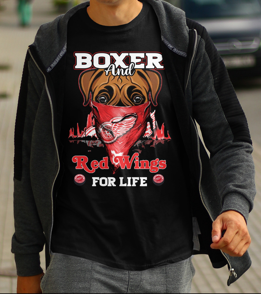 Boxer And Red Wings For Life T-Shirt