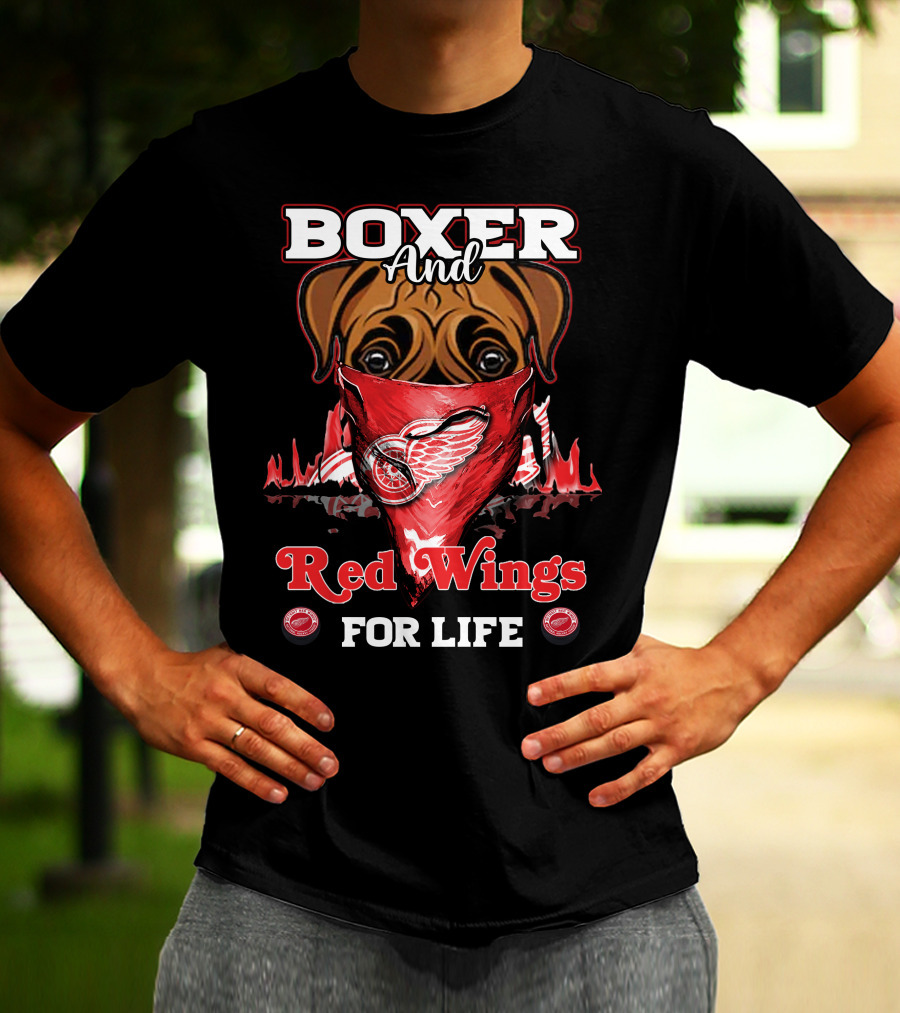 Boxer And Red Wings For Life T-Shirt