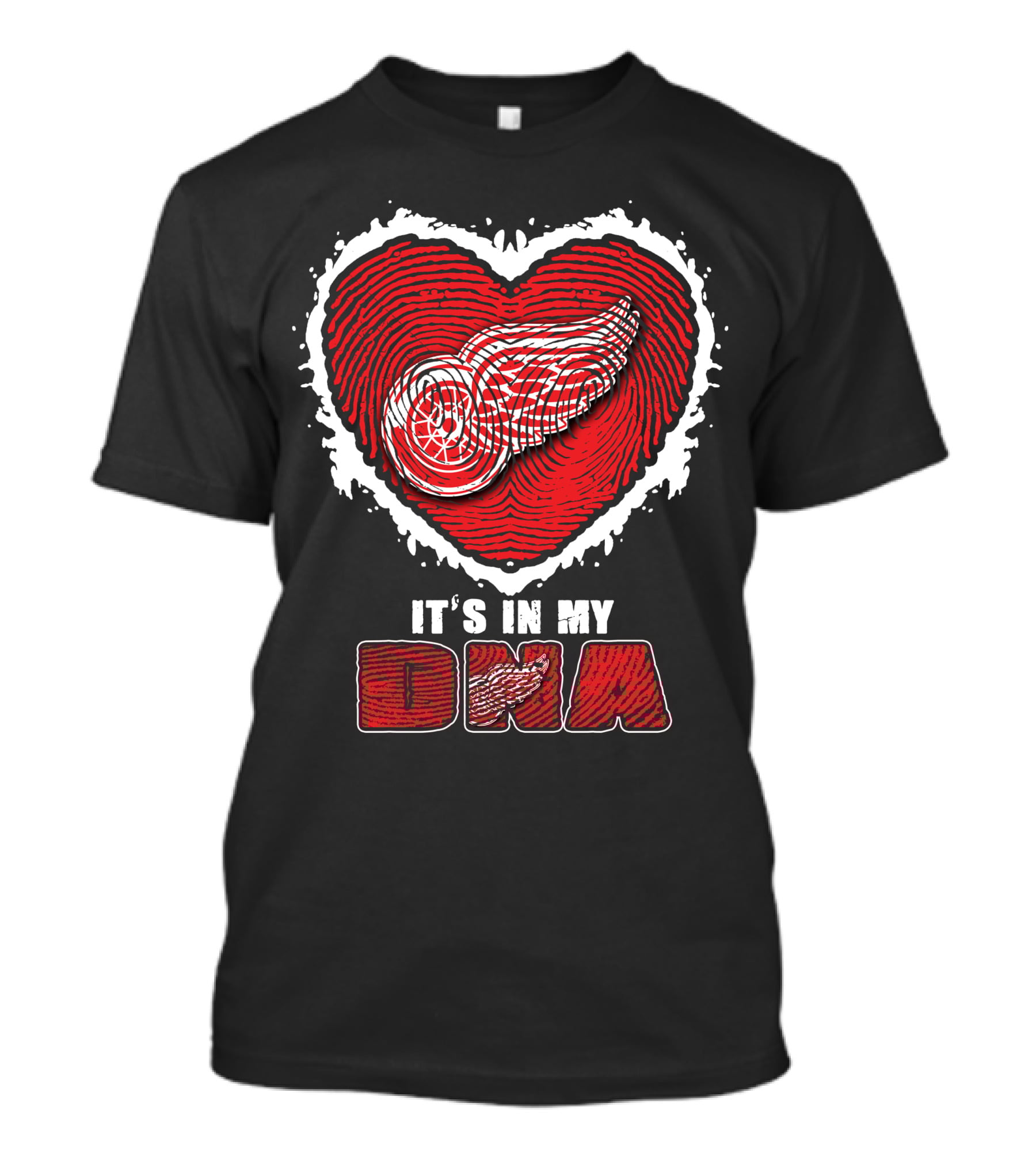Detroit Red Wings It's In My DNA Heart Fingerprint T-Shirt