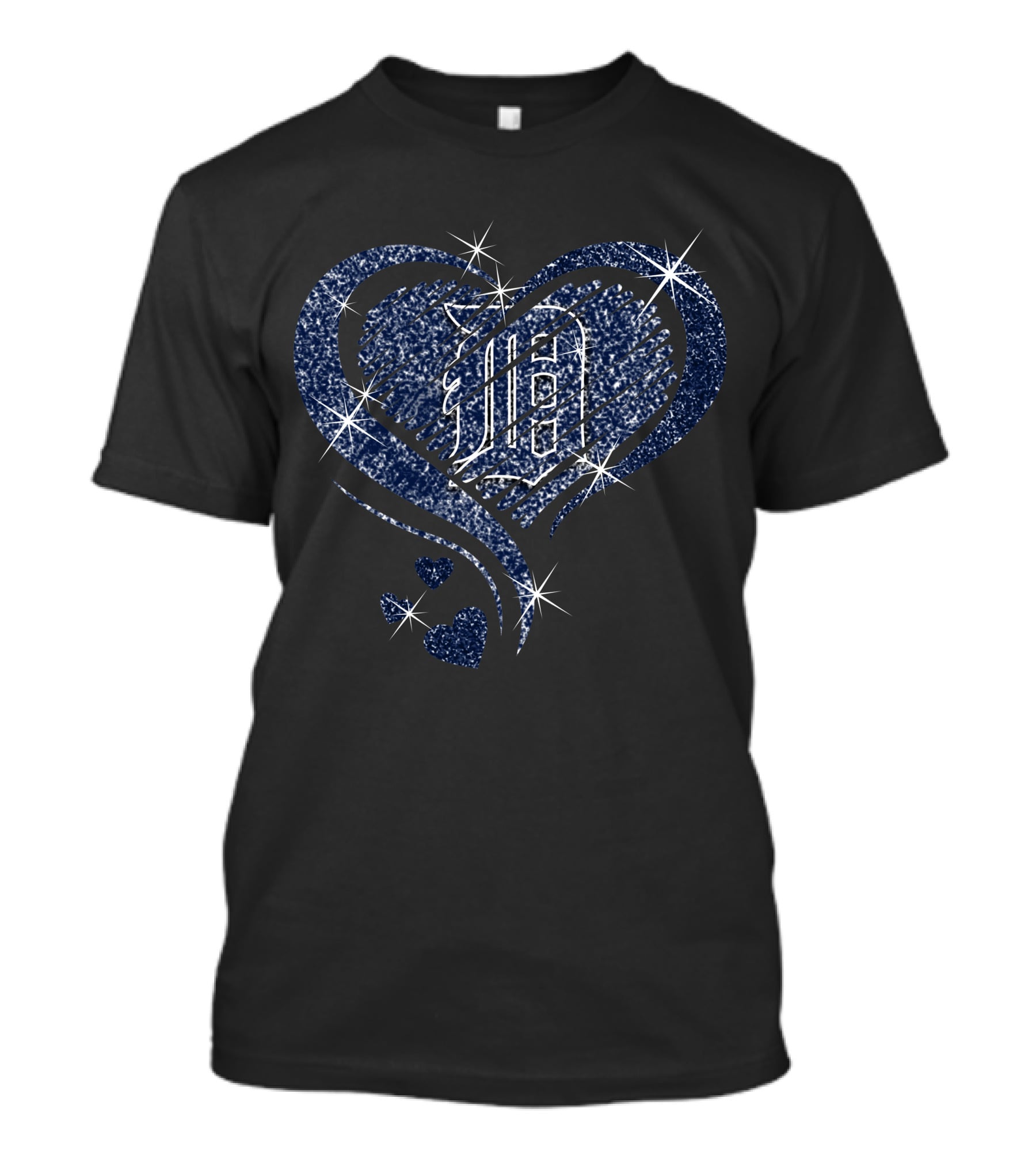 Heart Diamond Detroit Tigers Sparkling T-Shirt