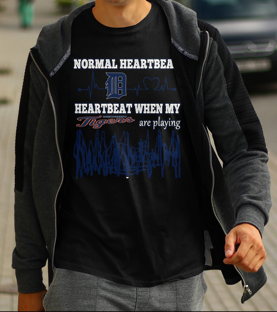 Normal Heartbeat Heartbeat When My Detroit Tigers Are Playing T-Shirt