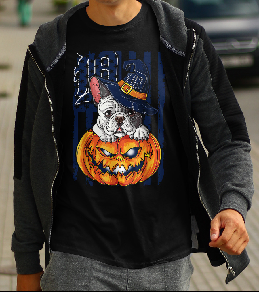Hlw Bulldog Detroit Tigers Halloween Pumpkin T-Shirt