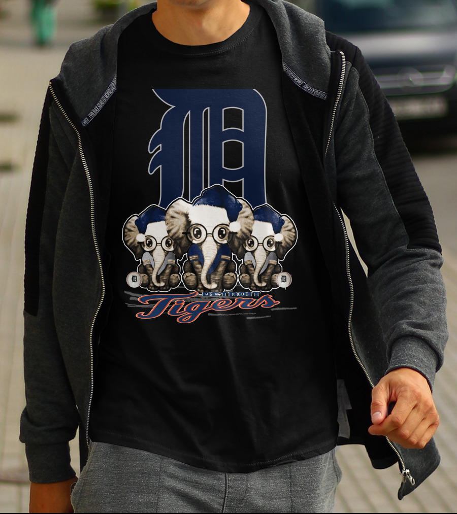 Detroit Tigers Elephants Christmas T-Shirt