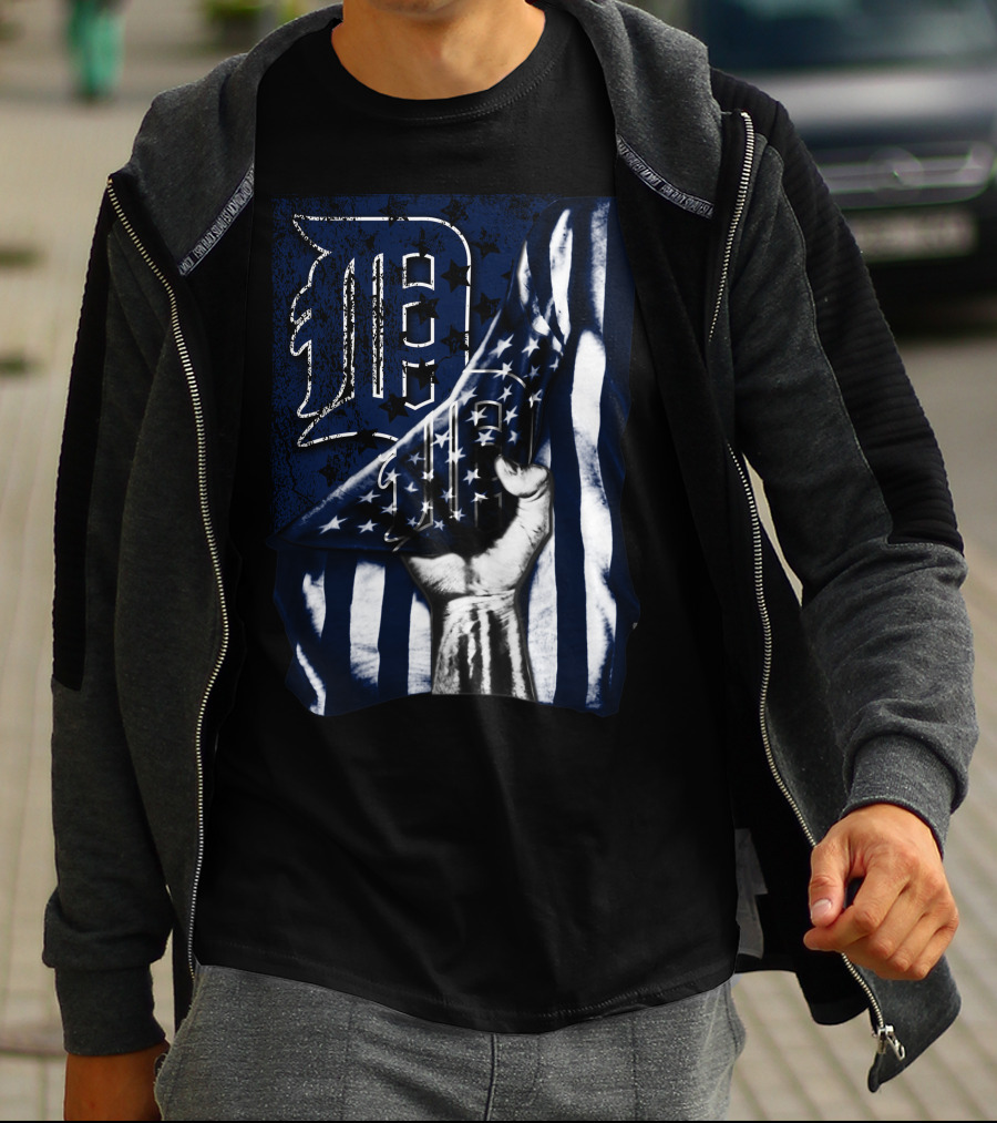 Detroit Tigers American Flag T-Shirt