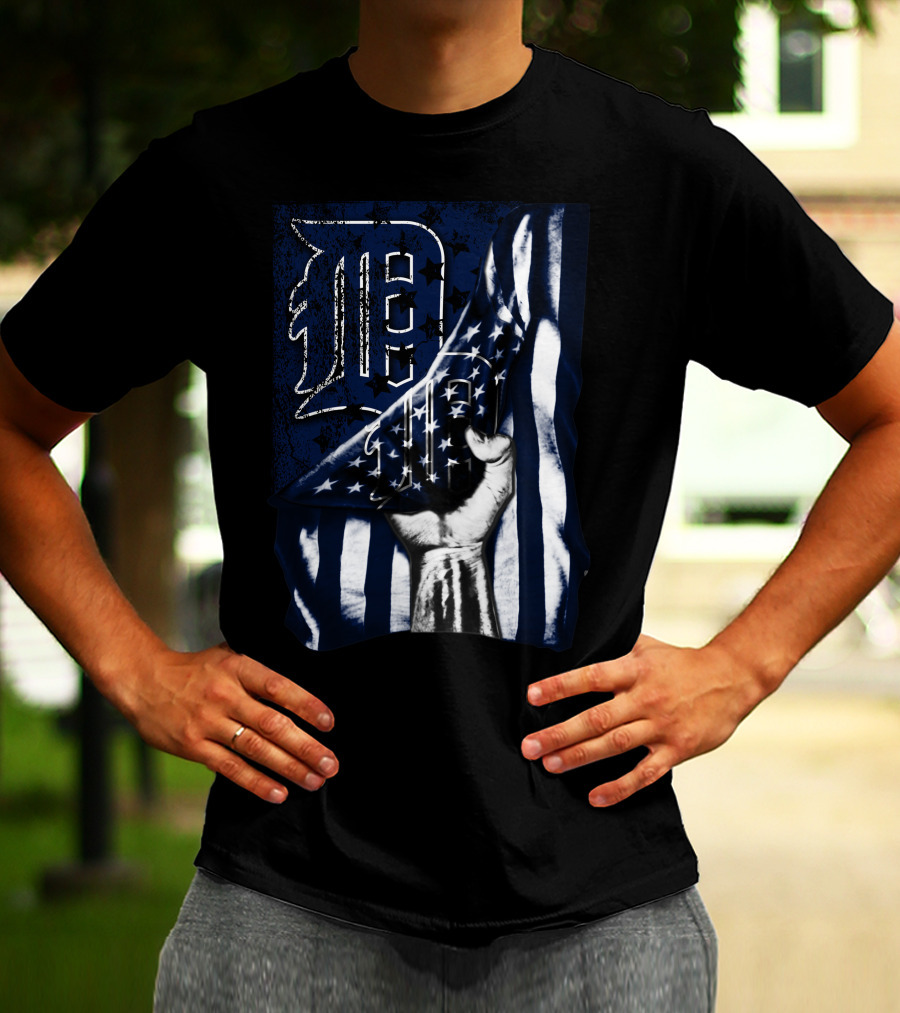 Detroit Tigers American Flag T-Shirt
