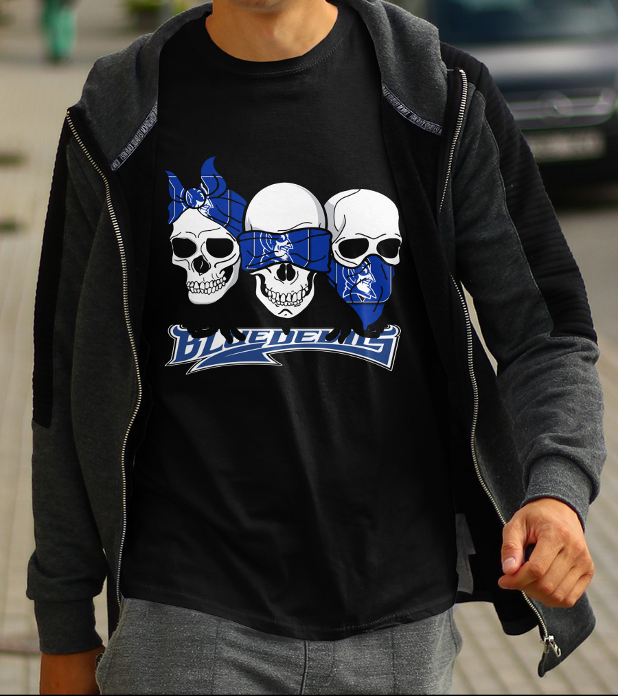 3 Skull Bandana Blue Devils T-Shirt