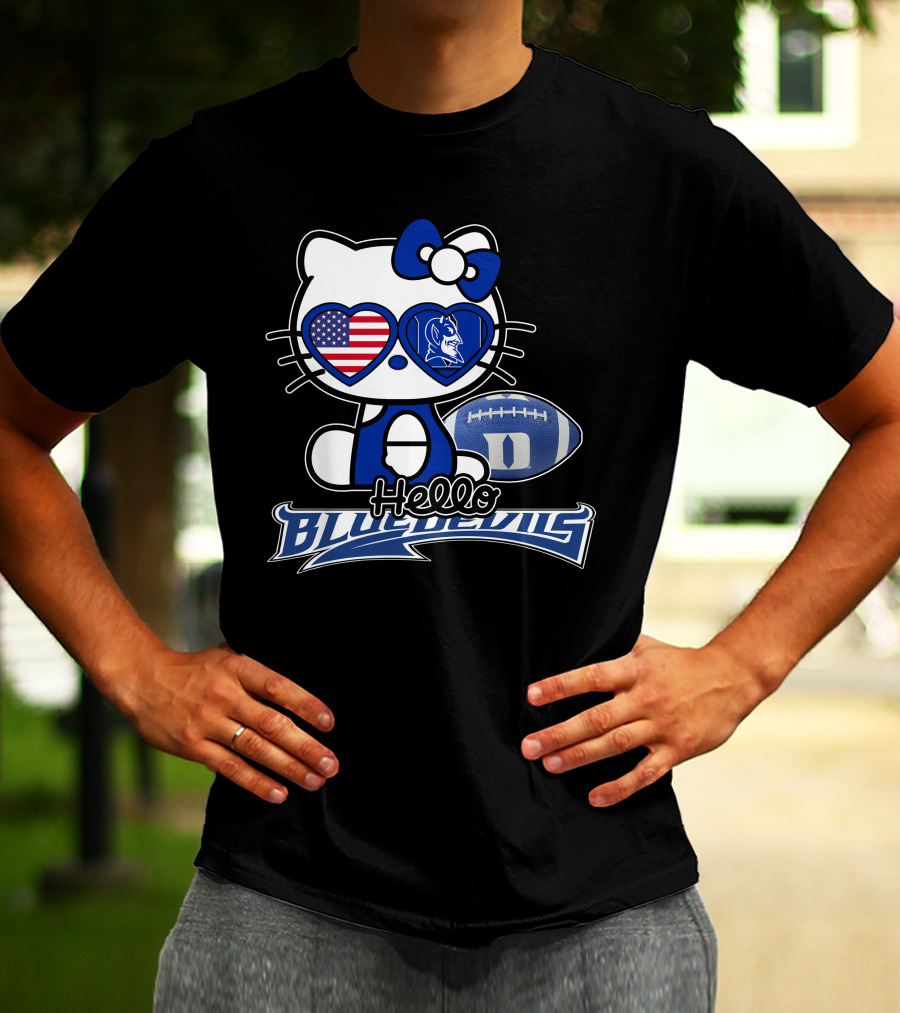 Hello Kitty Duke Blue Devils American Football Fan T-Shirt