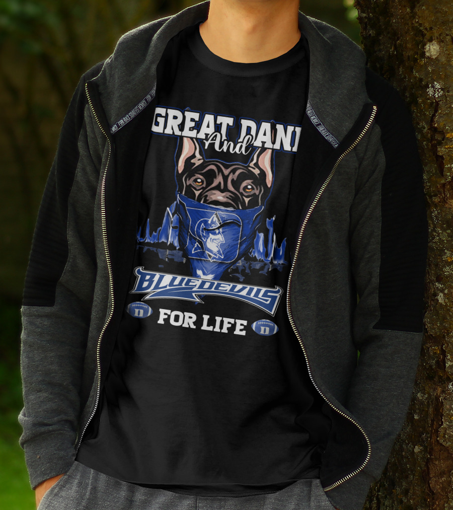 Great Dane And Blue Devils For Life T-Shirt