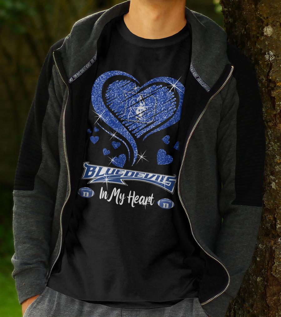 Blue Devils Heart Football Team Spirit In My Heart T-Shirt