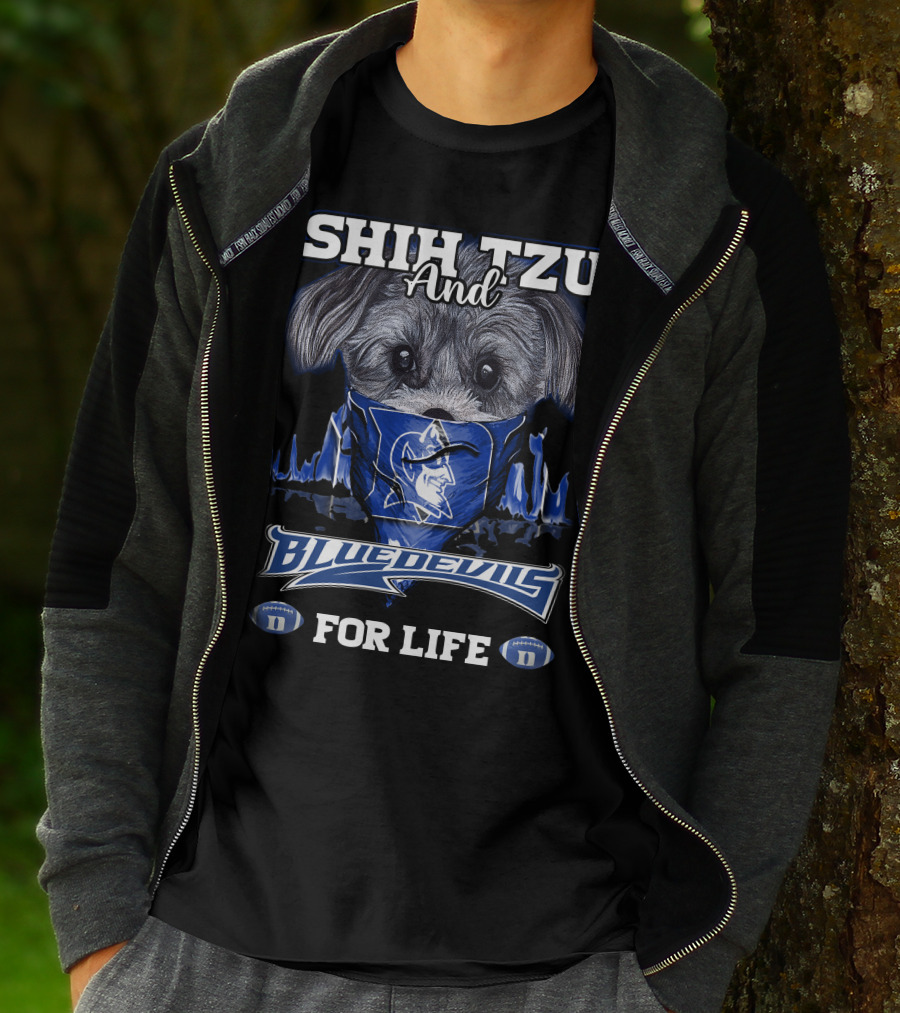 Shih Tzu And Duke Blue Devils For Life T-Shirt