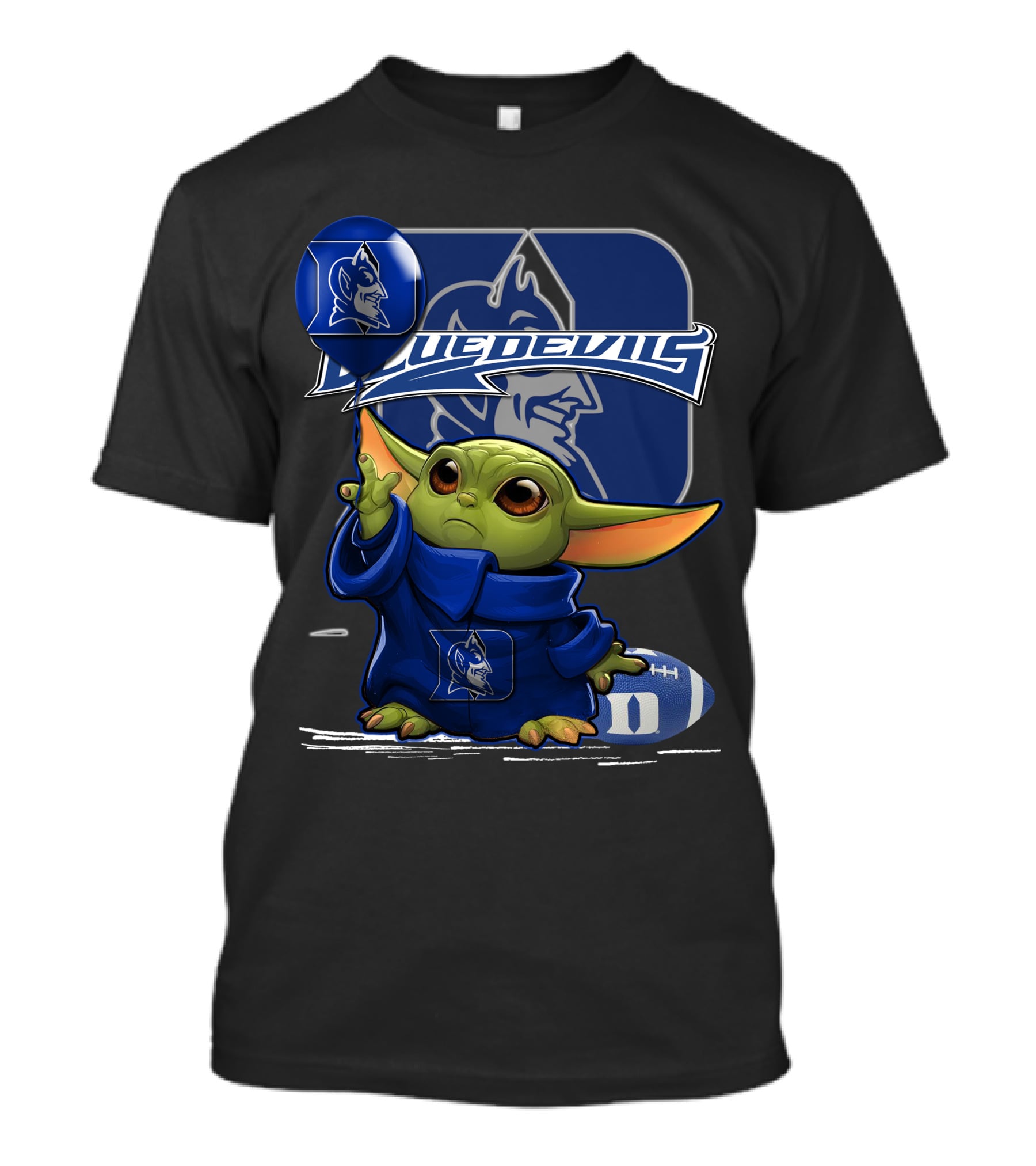 Yoda Blue Devils Football Balloon T-Shirt