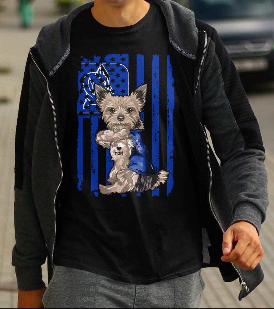 Yorkshire Terrier I Love Mom Duke Blue Devils T-Shirt