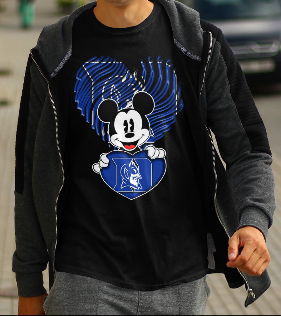 Mick Mouse Duke Blue Devils Heart T-Shirt