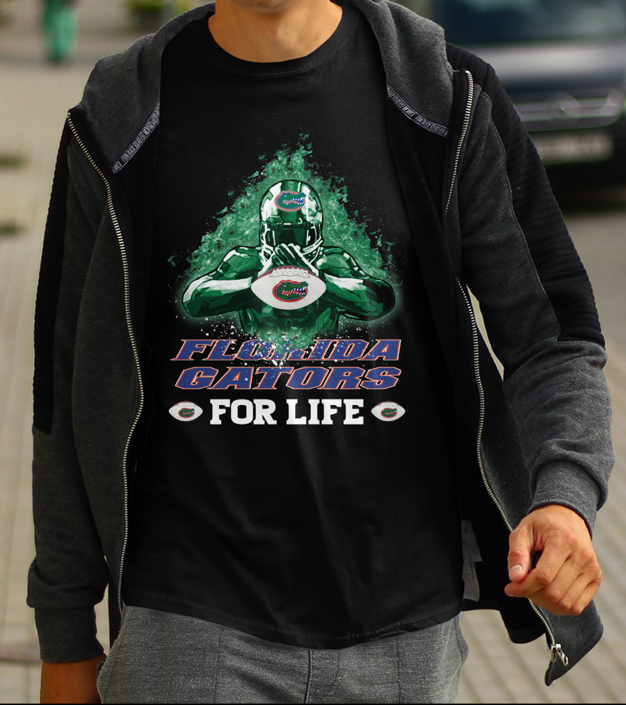 Florida Gators For Life Football Player Helmet And Ball T-Shirt