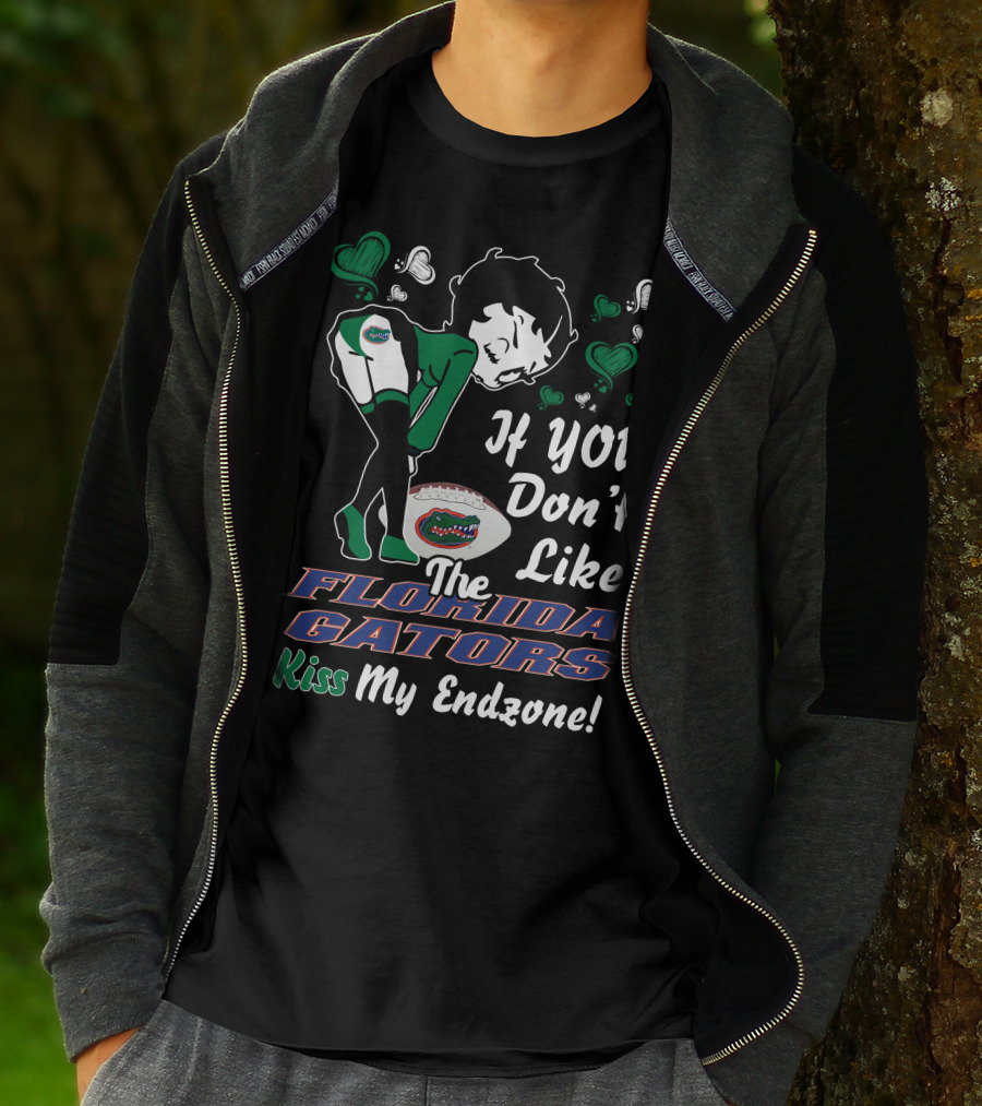 Betty Boop If You Don't Like The Florida Gators Kiss My Endzone T-Shirt