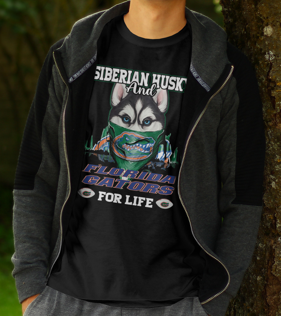 Siberian Husky And Florida Gators For Life T-Shirt