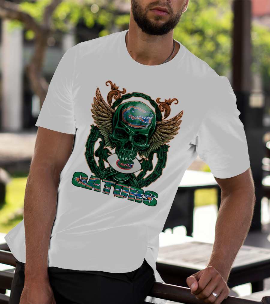 Gators Skullfb Winged Emblem Florida Gators T-Shirt