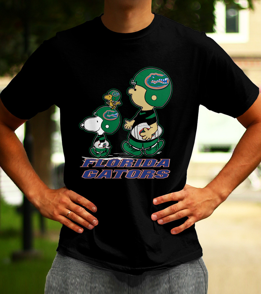 Snpfootball Florida Gators Peanuts Characters Football Helmets T-Shirt