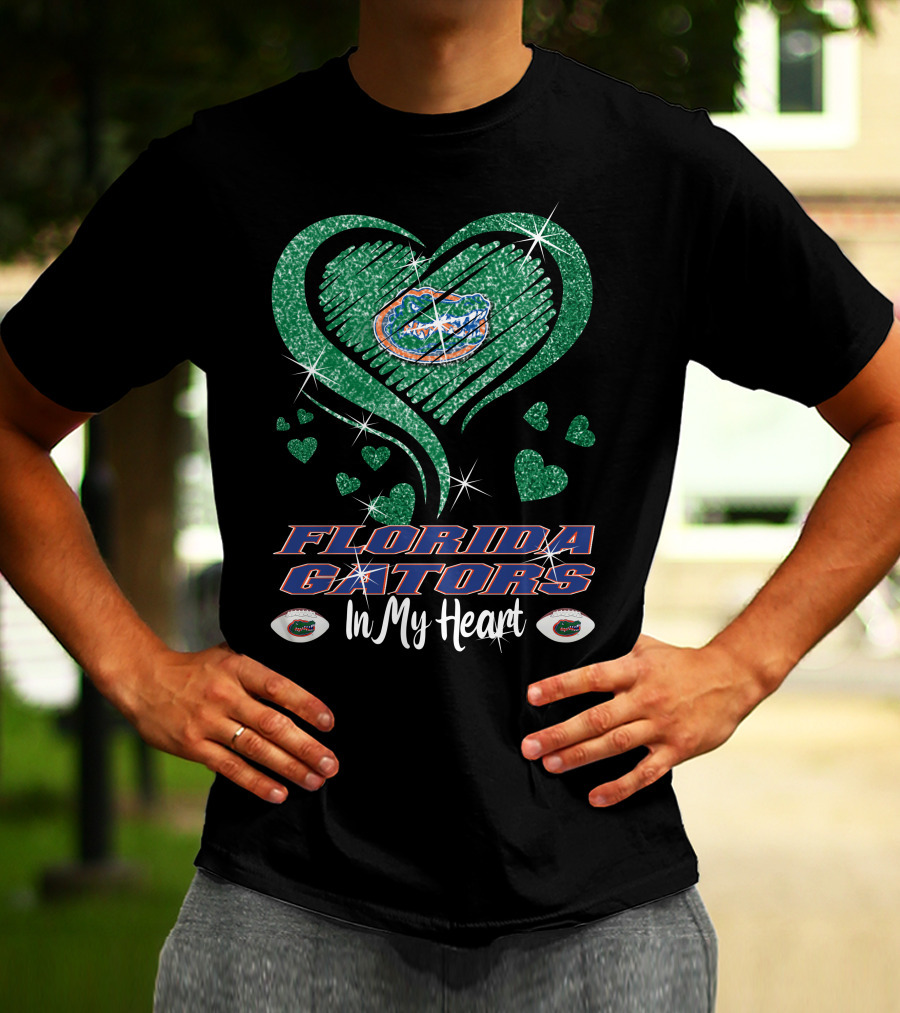 Florida Gators Sparkling Heart Love In My Heart T-Shirt