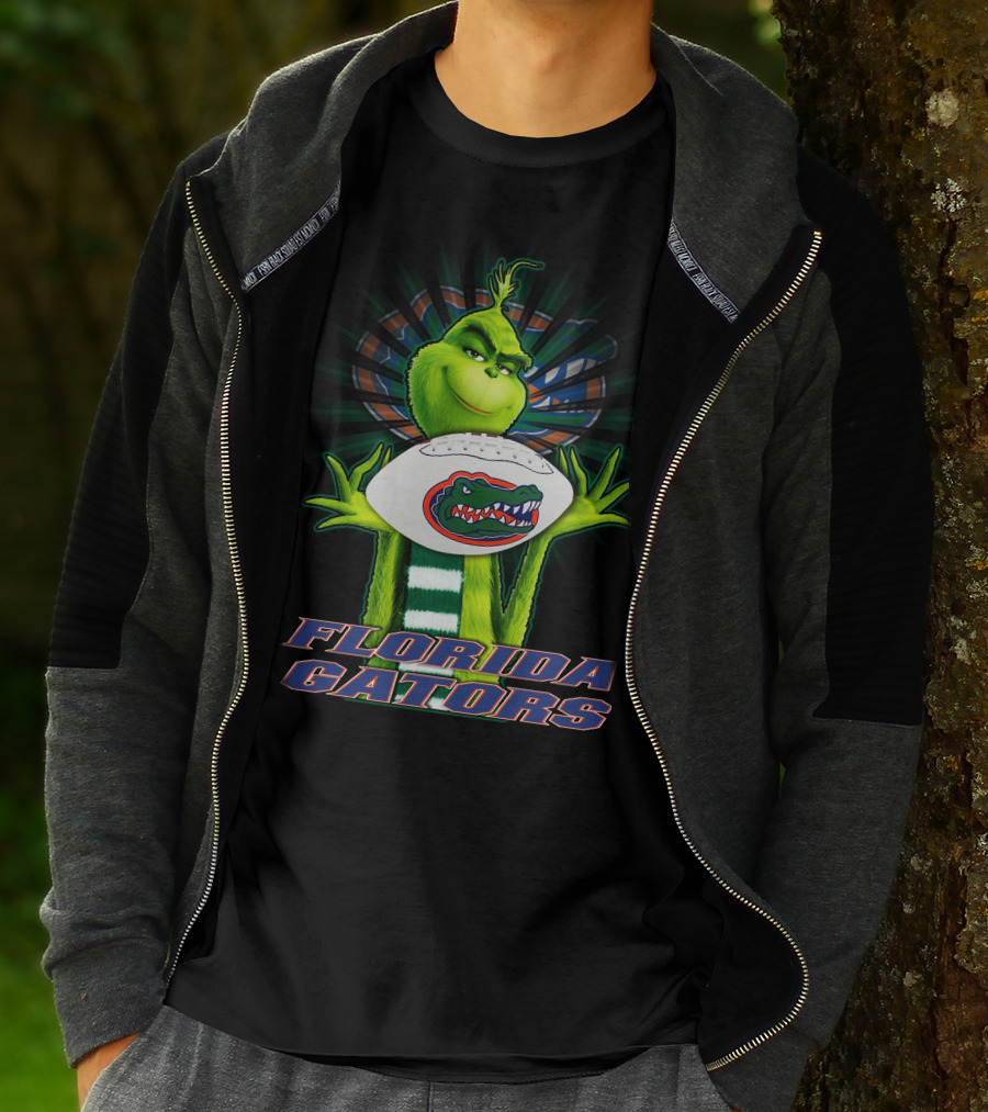 Grinch Holding Florida Gators Football T-Shirt