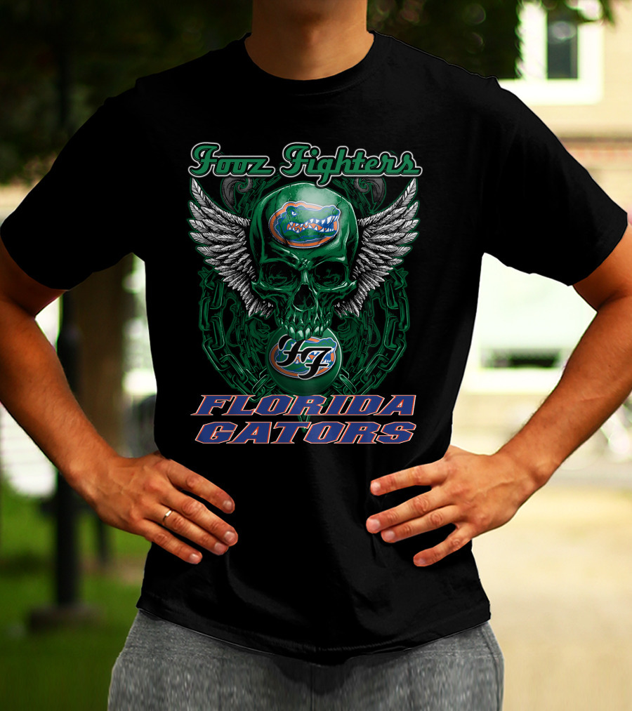 Foo Fighters Florida Gators Skull Wings T-Shirt