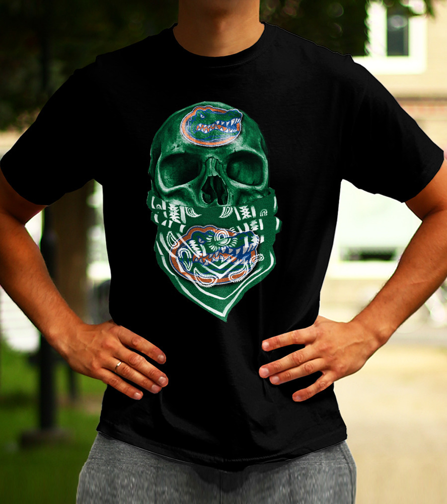 Florida Gators Skull Green Bandana T-Shirt