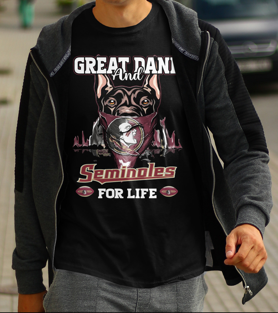 Great Dane And Seminoles For Life T-Shirt