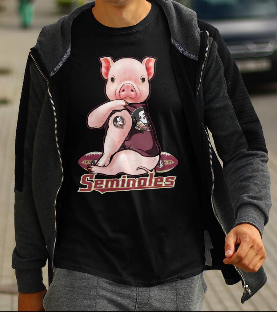Seminoles Pig With Florida State Football T-Shirt
