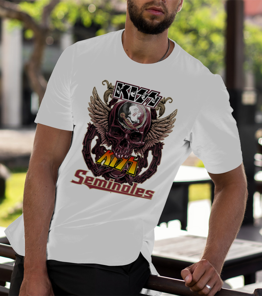 Kiss Florida State Seminoles Winged Skull T-Shirt