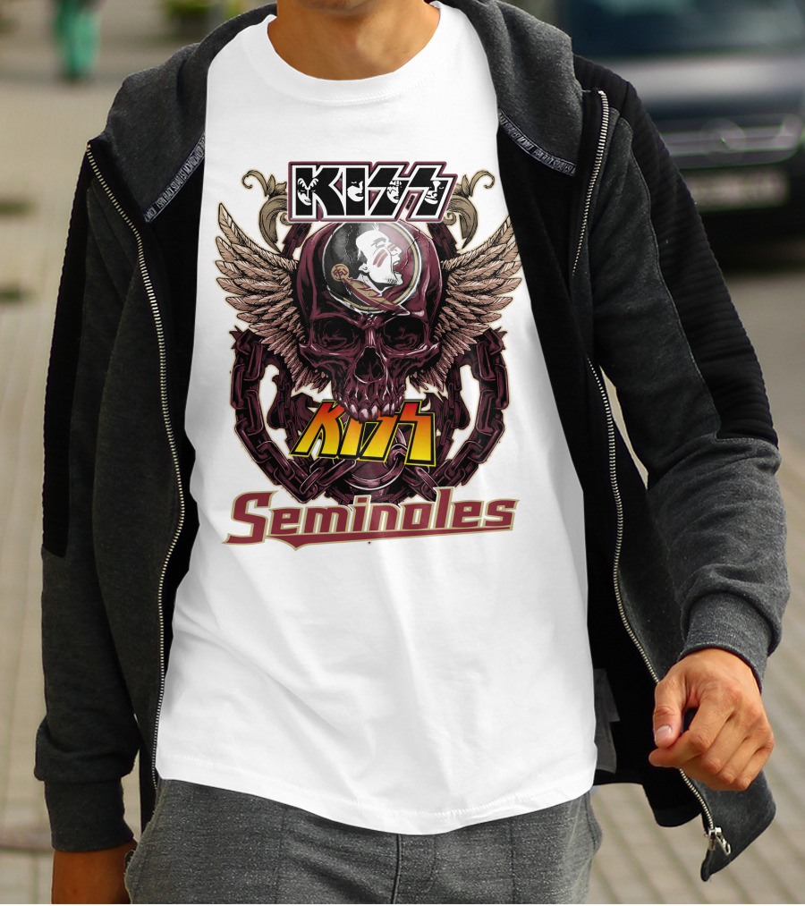 Kiss Florida State Seminoles Winged Skull T-Shirt