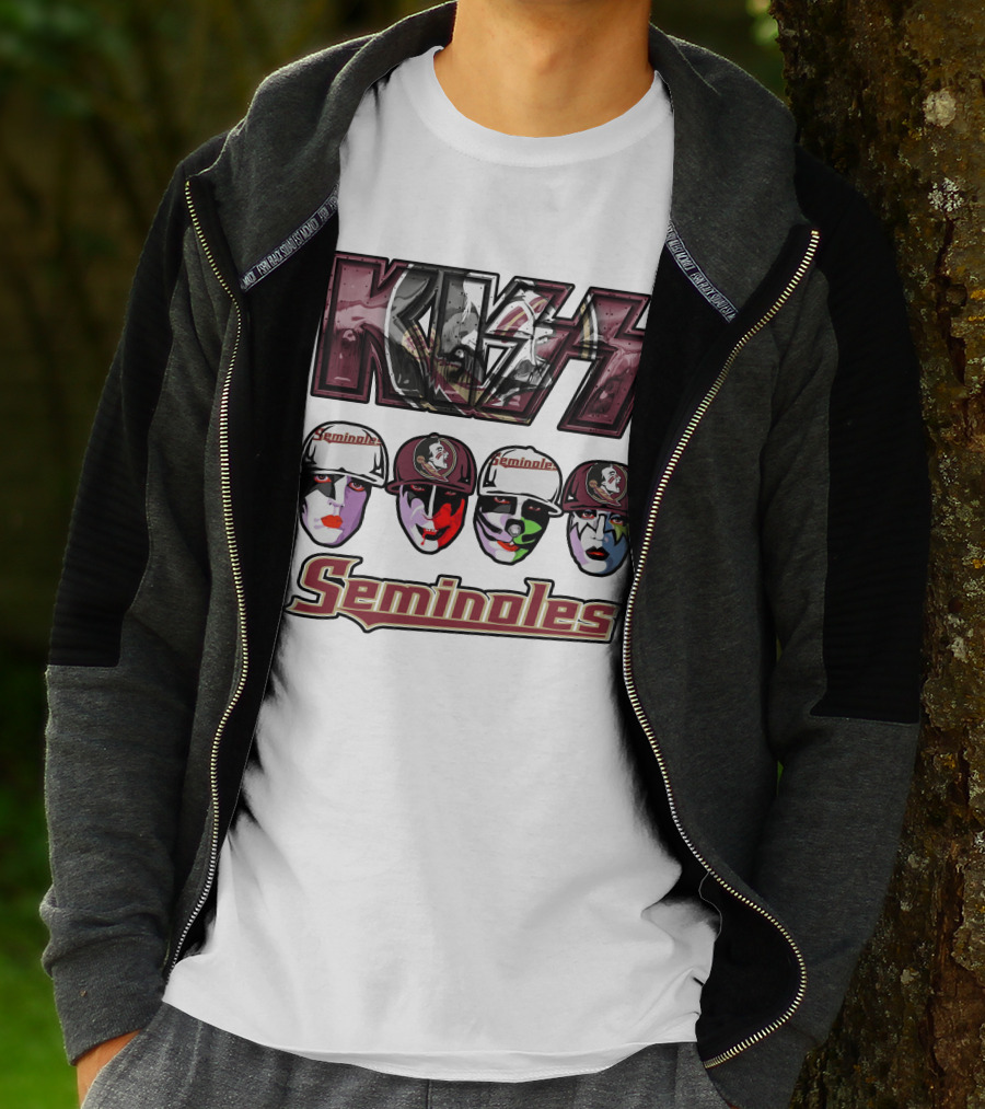Kiss Florida State Seminoles Face Paint Caps T-Shirt