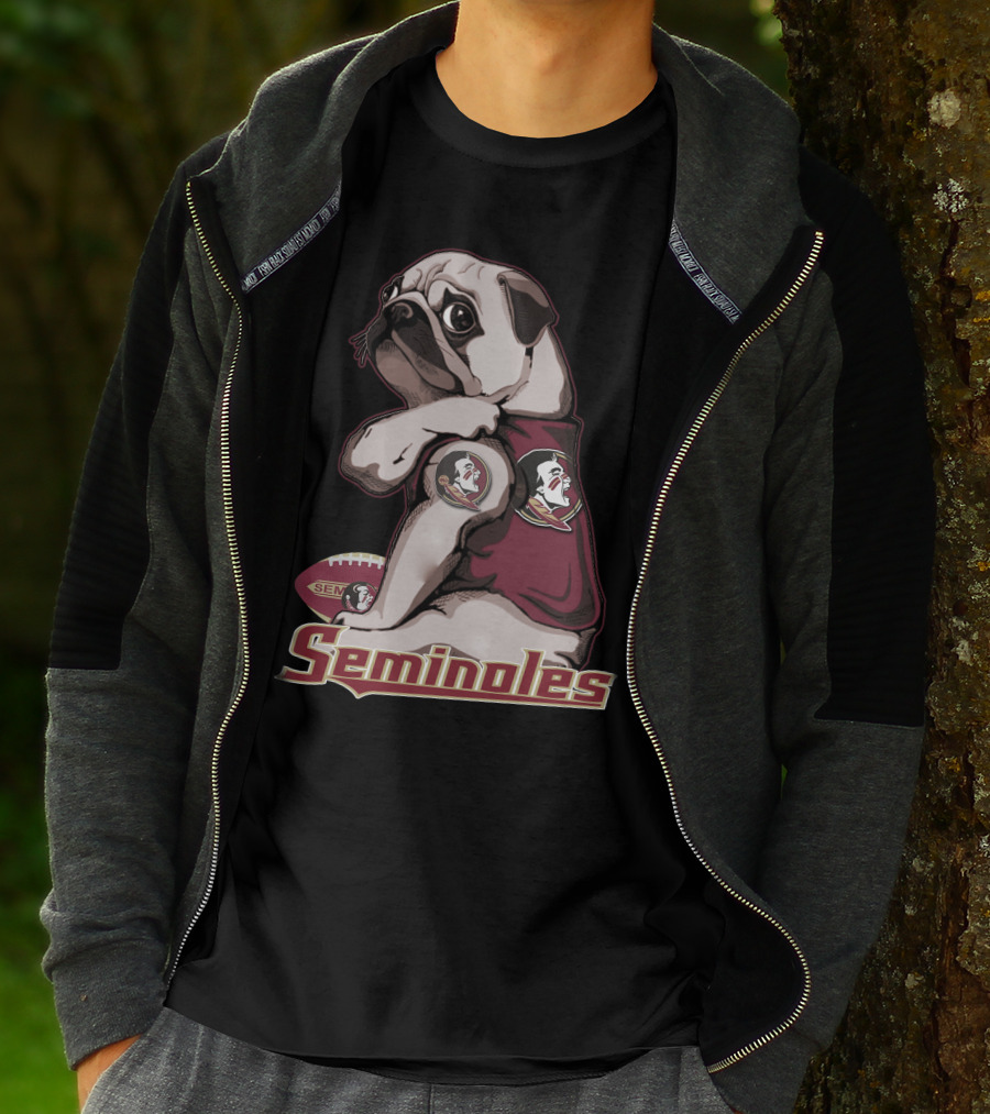 Pug Seminoles Football Florida State Mascot T-Shirt