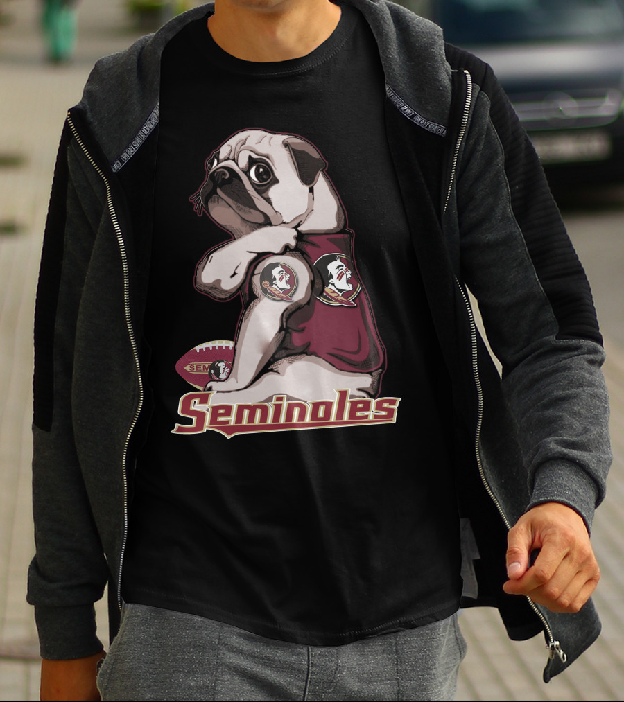 Pug Seminoles Football Florida State Mascot T-Shirt
