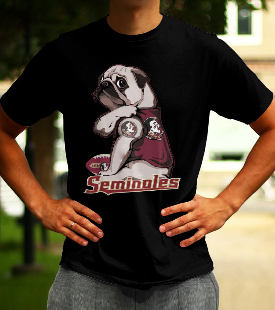 Pug Seminoles Football Florida State Mascot T-Shirt