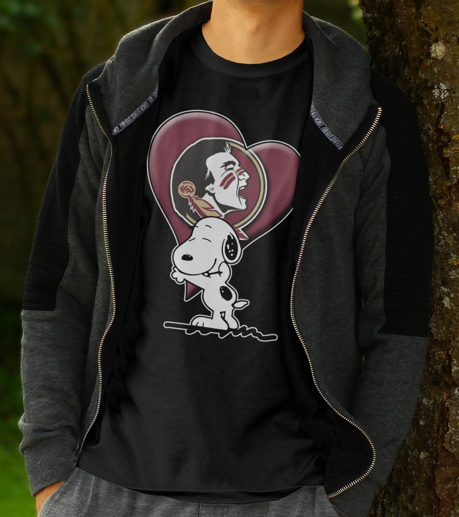 Snp V1 Florida State Seminoles Snoopy Heart T-Shirt