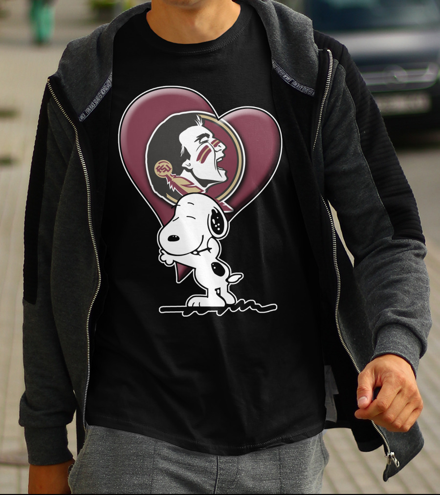 Snp V1 Florida State Seminoles Snoopy Heart T-Shirt