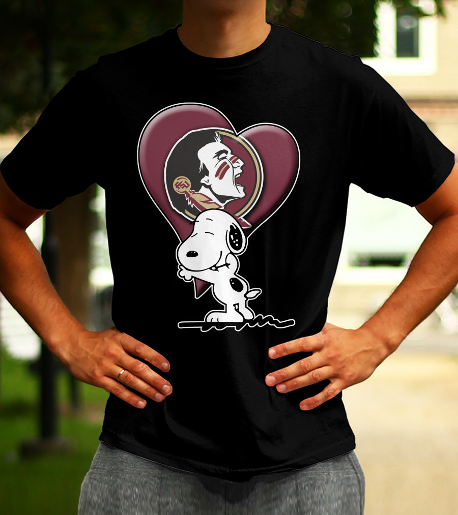 Snp V1 Florida State Seminoles Snoopy Heart T-Shirt