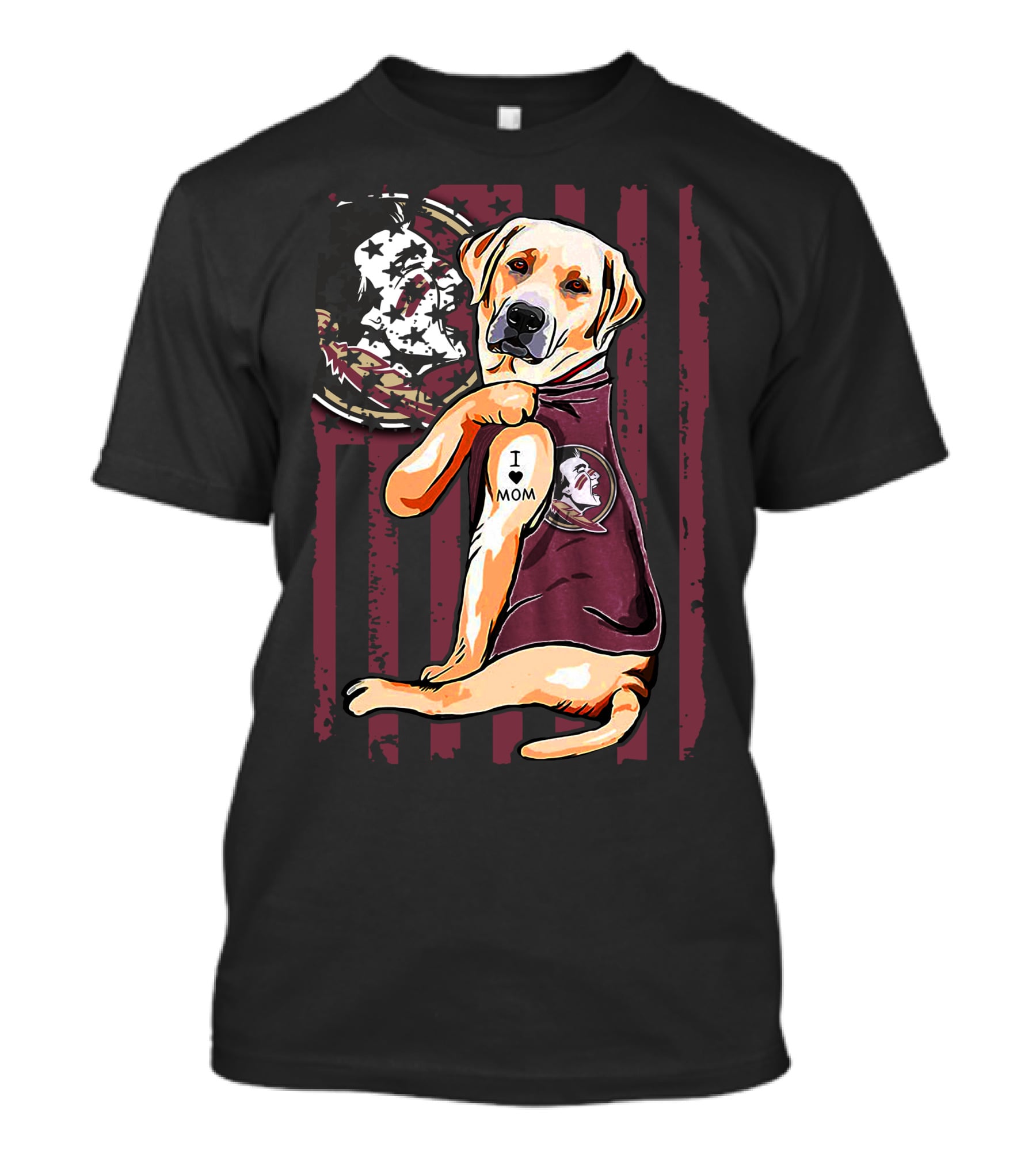 I Love Mom Labrador Retriever Florida State Seminoles T-Shirt