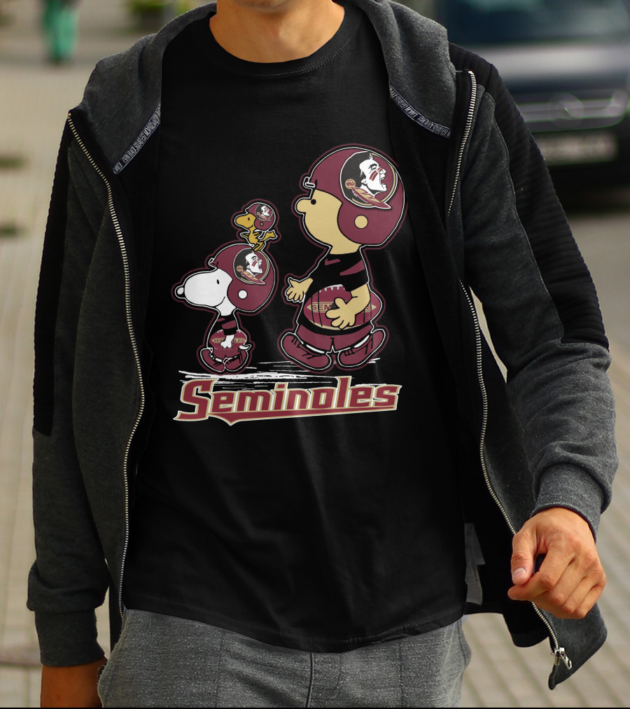 Seminoles Snpfootball Florida State Peanuts Characters Football T-Shirt