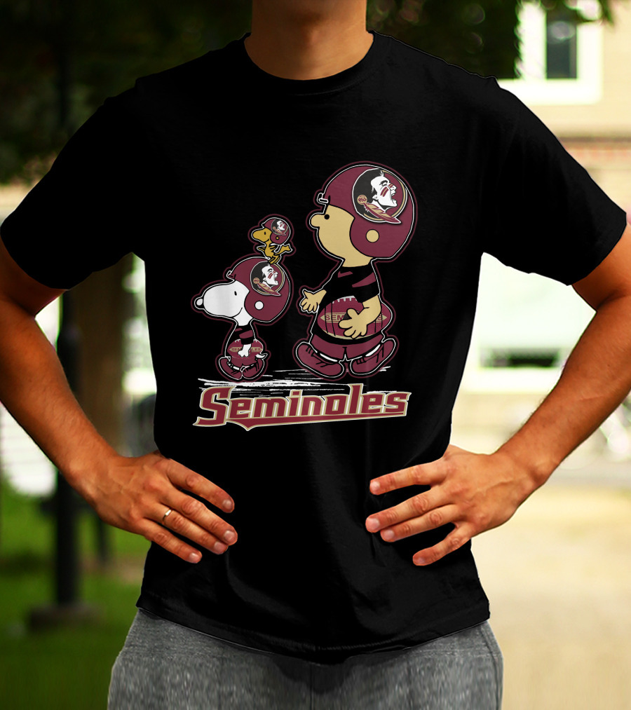 Seminoles Snpfootball Florida State Peanuts Characters Football T-Shirt