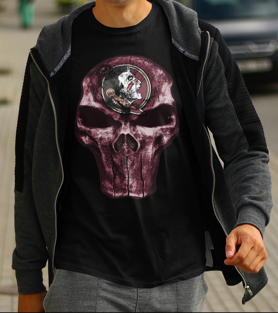 Skull With Florida State Seminoles T-Shirt