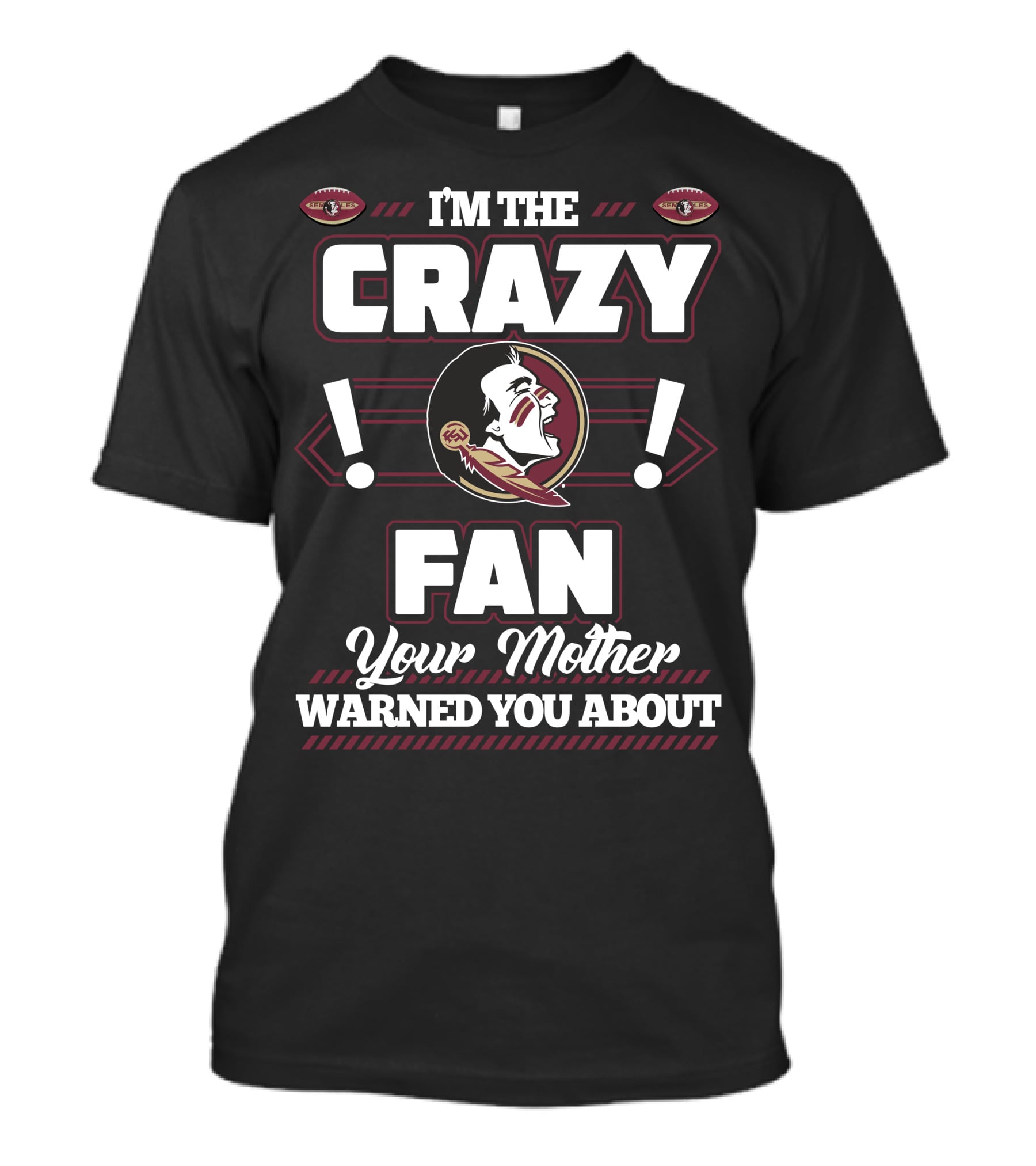 I'm The Crazy Fan Your Mother Warned You About Florida State Seminoles T-Shirt