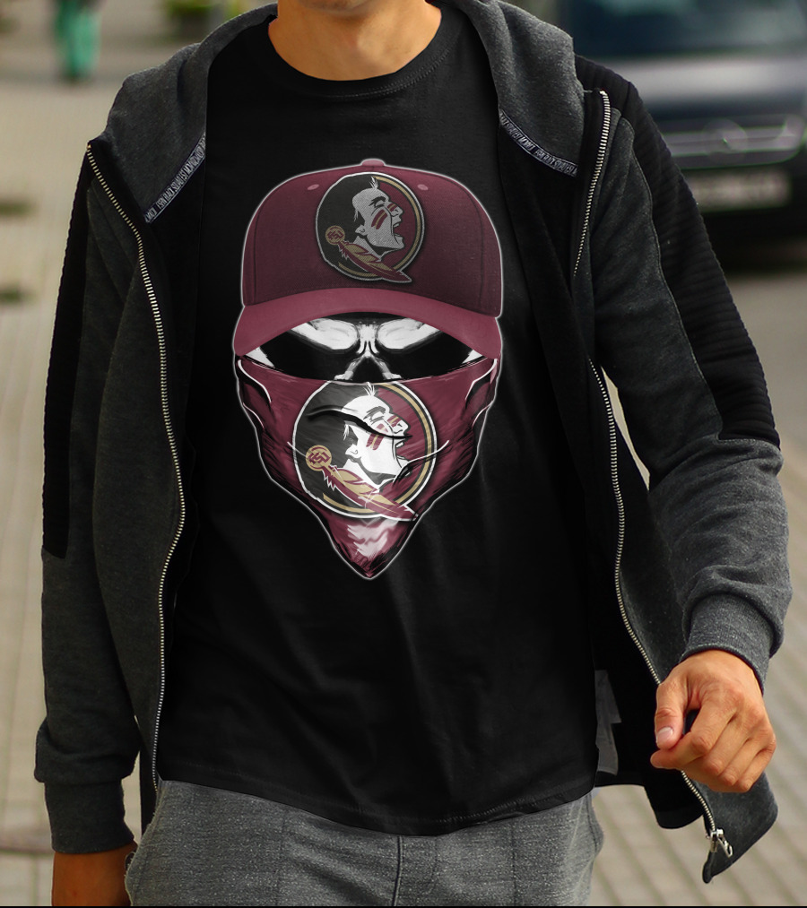 Florida State Seminoles Skull Bandana And Cap T-Shirt