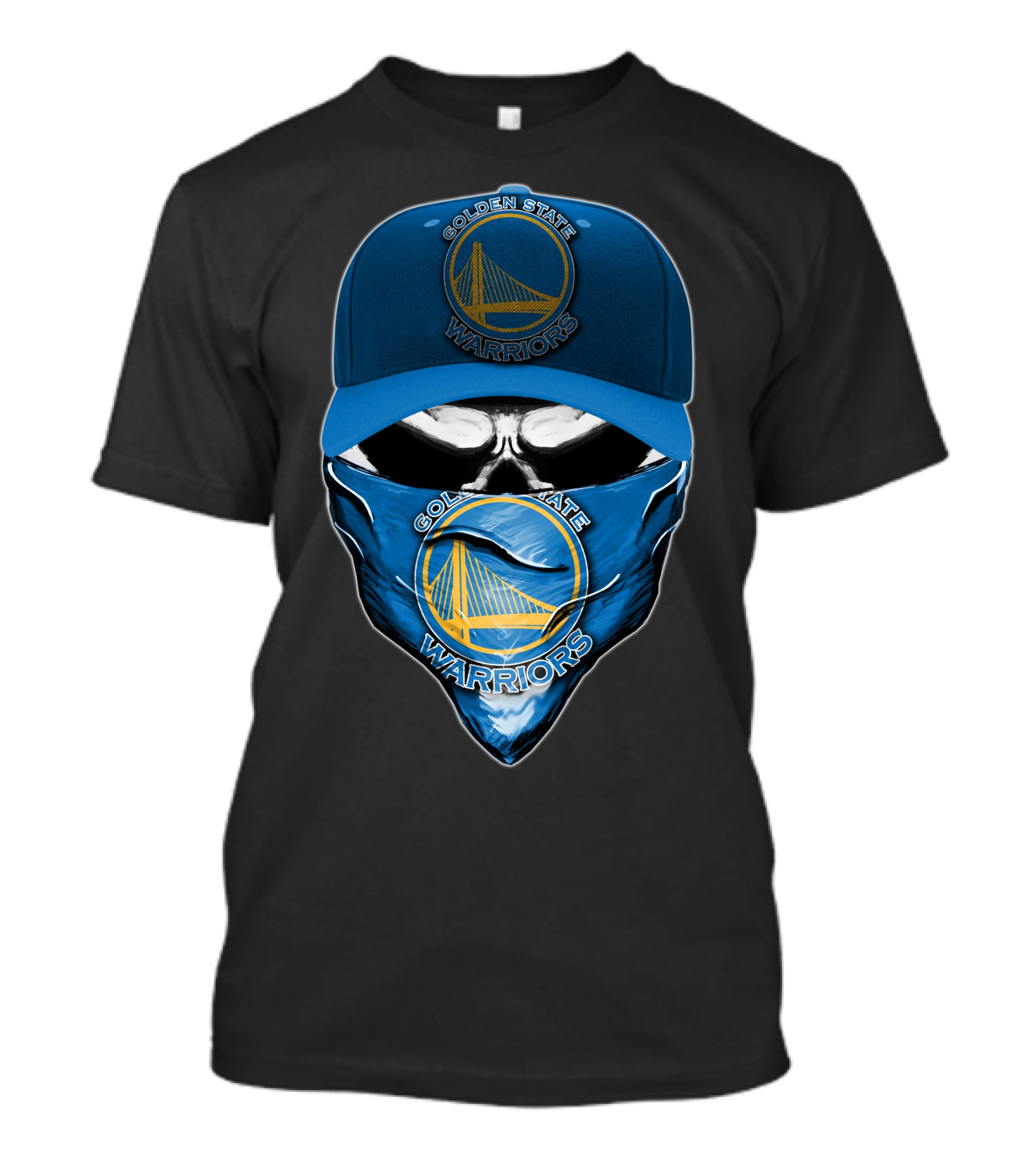 Golden State Warriors Skull V6 Bandana And Cap Combo T-Shirt