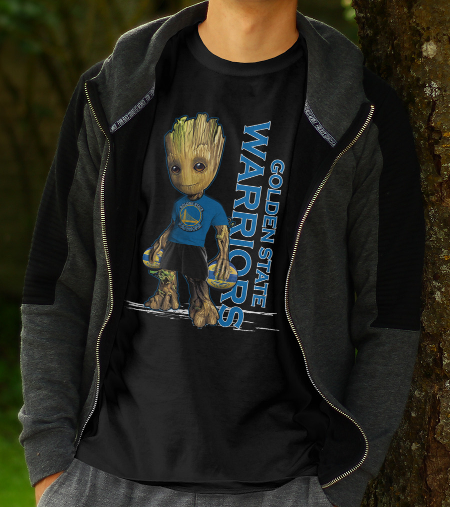Groot With Basketballs Golden State Warriors Team Spirit T-Shirt