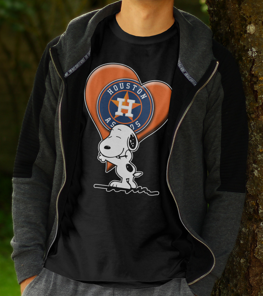 Snoopy Hugging Houston Astros Heart T-Shirt