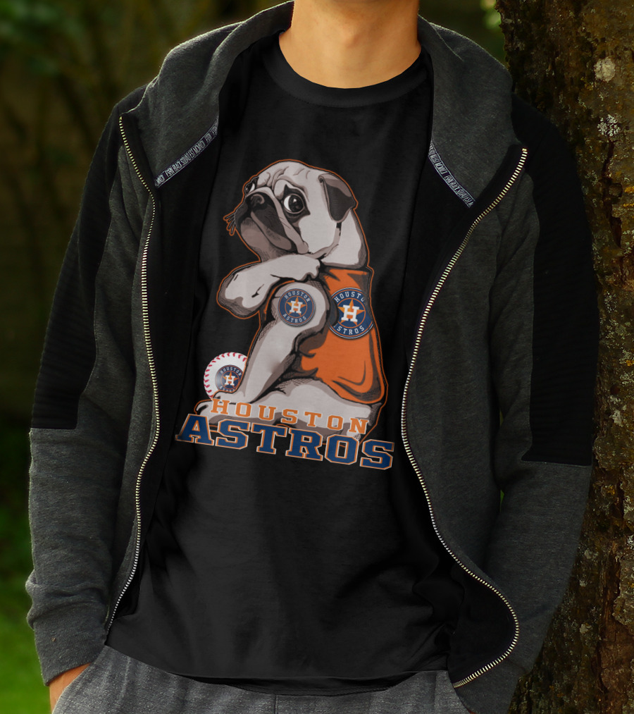 Houston Astros Pug Baseball Fan T-Shirt