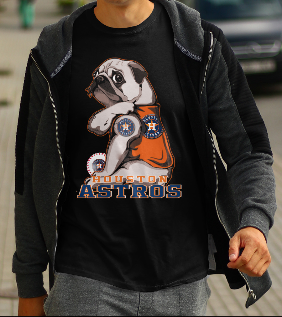 Houston Astros Pug Baseball Fan T-Shirt